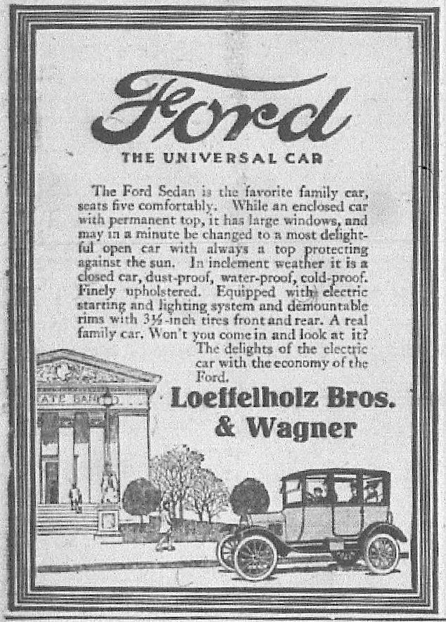 Ford Sedan advertisement from September 1919